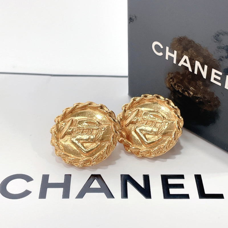 CHANEL Earring Mademoiselle metal gold Women Used –