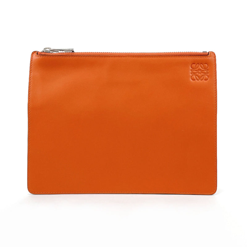 LOEWE Pouch anagram leather Orange Women Used