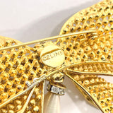 CELINE Brooch ribbon metal/Rhinestone gold Women Used