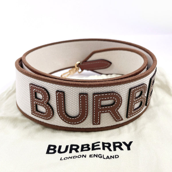 BURBERRY Shoulder strap horse ferry motif canvas/leather beige beige Women Used
