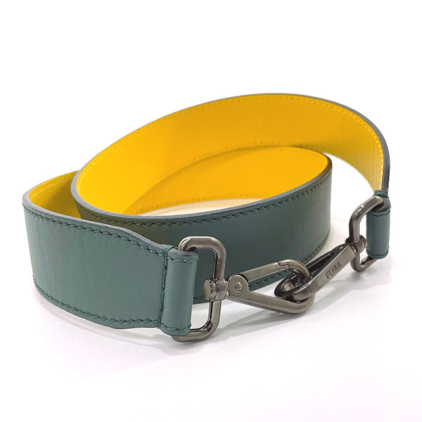 FENDI Shoulder strap Strap you bicolor leather green green unisex Used