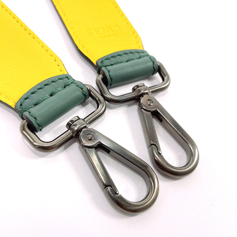 FENDI Shoulder strap Strap you bicolor leather green green unisex Used