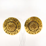 CHANEL Earring logo metal gold Women Used