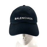 BALENCIAGA cap 452245 Logo baseball cap cotton Black unisex Used