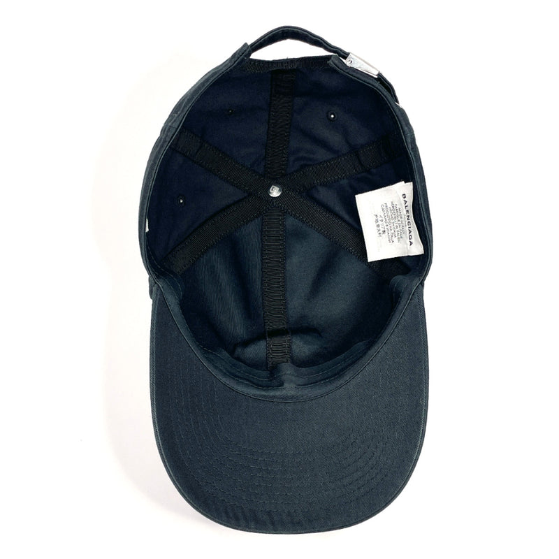 BALENCIAGA cap 452245 Logo baseball cap cotton Black unisex Used
