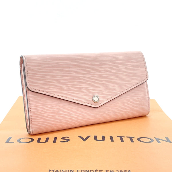 Louis Vuitton Black Portefeuille Epi Leather Pink Sarah Wallet - A