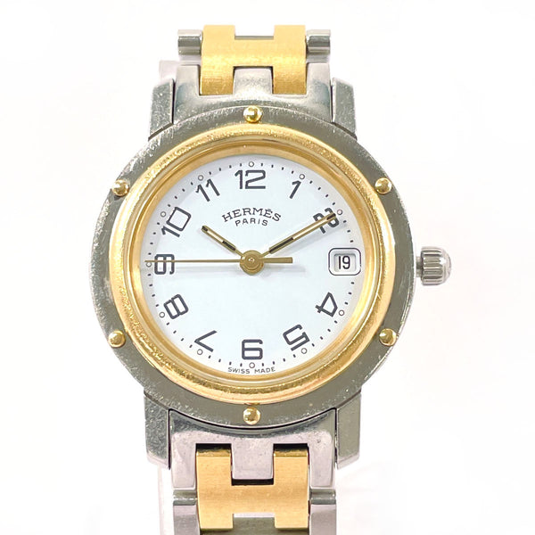 HERMES Watches CL4.220 Clipper Stainless Steel/Gold Plated Silver Silver Women Used