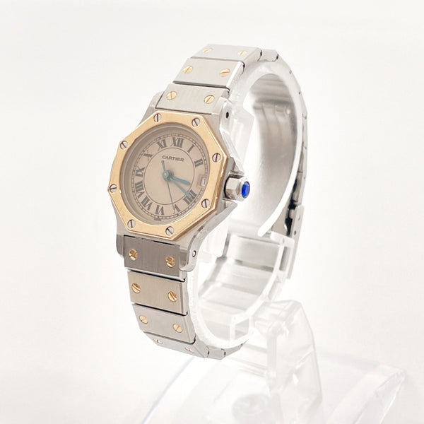 CARTIER Watches 187903 Santos Octagon SM Stainless Steel/Stainless Steel gold gold Women Used