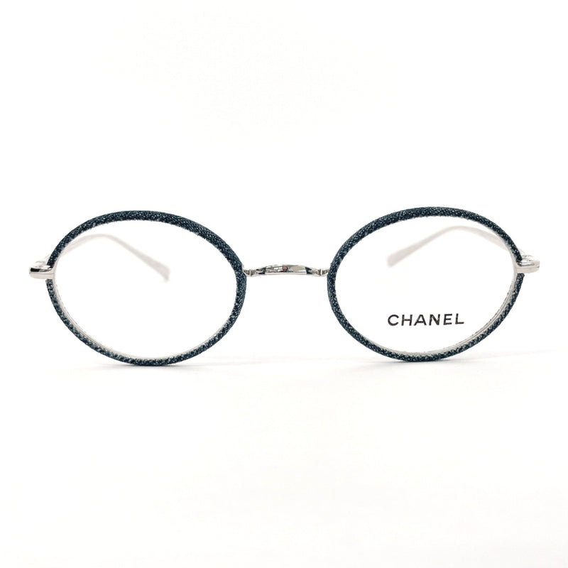 CHANEL Glasses CH2187J oval frame denim blue Women Used