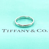 TIFFANY&Co. Ring Notes Lucida 3P diamond Pt950Platinum/diamond #15(JP Size) Silver mens Used