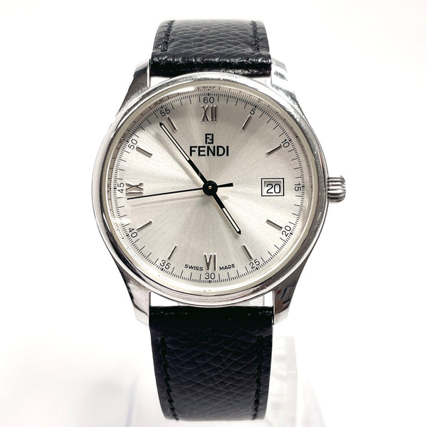 FENDI Watches 210G Stainless Steel/leather Silver Silver mens Used