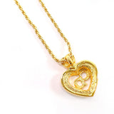 Christian Dior Necklace heart metal/Rhinestone gold Women Used