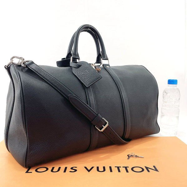LOUIS VUITTON Boston bag M93191 Keepall Bandouliere 45 leather/Naxos Navy Navy unisex Used