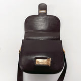 CELINE Shoulder Bag Carriage hardware Old Celine leather Dark brown Women Used