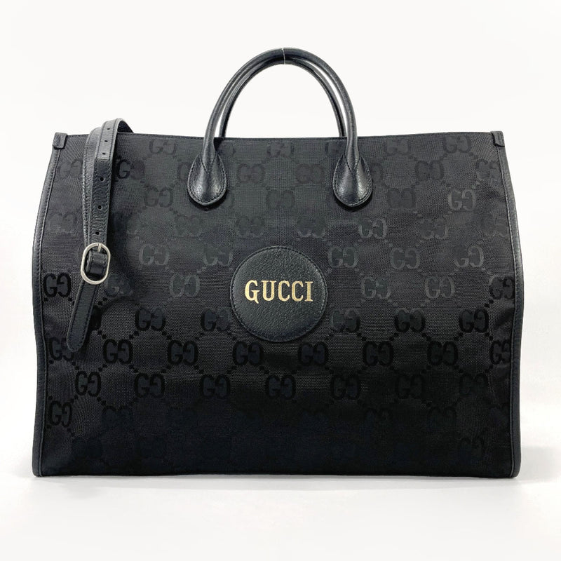 GUCCI Tote Bag 630353 off the grit Nylon/leather/GG nylon Black mens Used