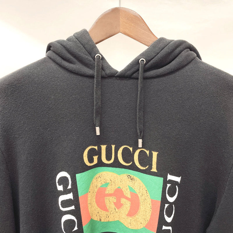 GUCCI Parker 454585 old logo Vintage processing cotton Black mens Used