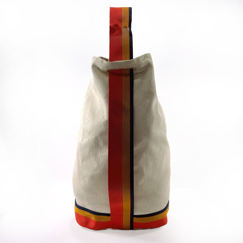 HERMES Shoulder Bag Cavalier one belt cotton/Towal chevron beige unisex Used