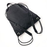 JIMMY CHOO Backpack Daypack Marron canvas/leather Black unisex Used