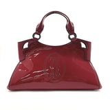 CARTIER Handbag Marcello Patent leather Bordeaux Women Used