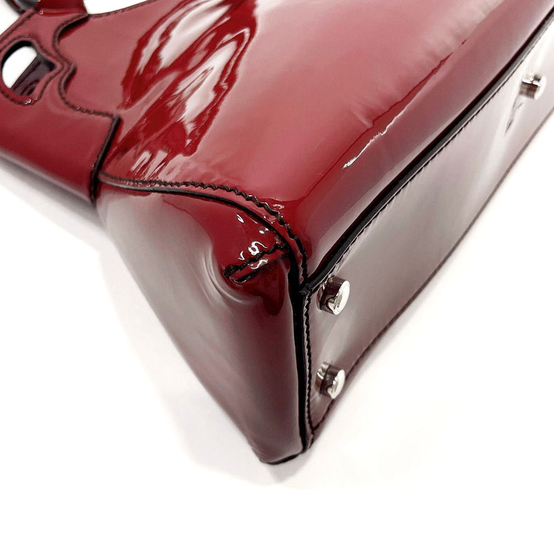 CARTIER Handbag Marcello Patent leather Bordeaux Women Used