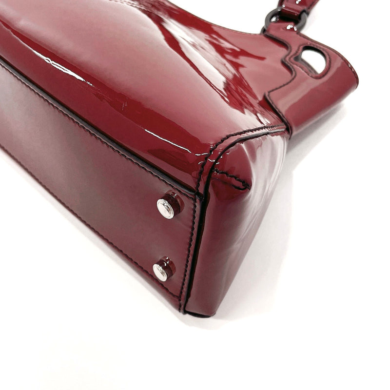 CARTIER Handbag Marcello Patent leather Bordeaux Women Used