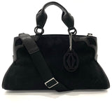 CARTIER Handbag Marcello 2WAY Suede Black Women Used