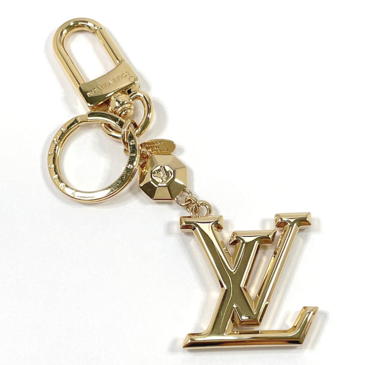LOUIS VUITTON key ring M65216 Keychain LV Facet metal gold unisex New ...