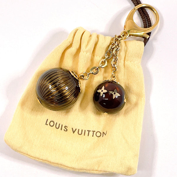 LOUIS VUITTON key ring M66980 monogram balls Bag charm Synthetic resin/metal Brown Brown Women Used