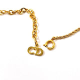 Christian Dior Necklace logo metal/Rhinestone gold Women Used