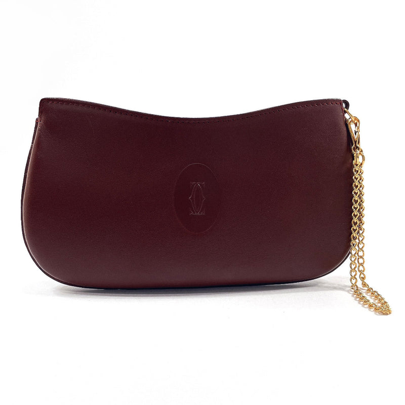 CARTIER Pouch L3000112 Must Line leather Bordeaux Women Used