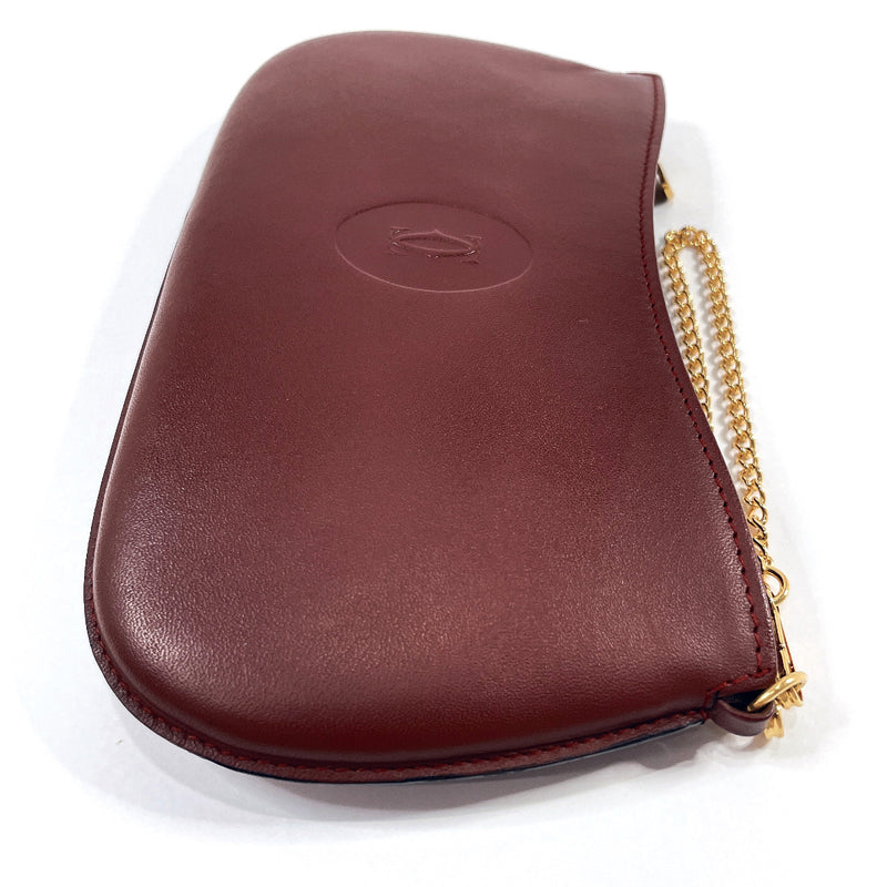 CARTIER Pouch L3000112 Must Line leather Bordeaux Women Used