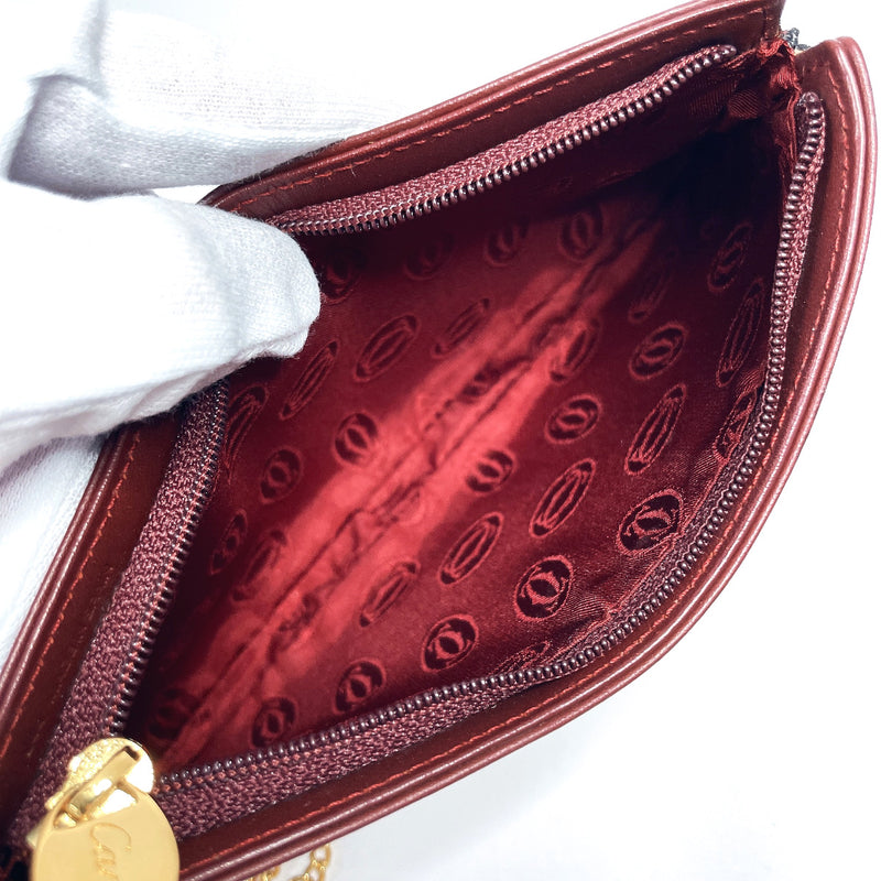 CARTIER Pouch L3000112 Must Line leather Bordeaux Women Used