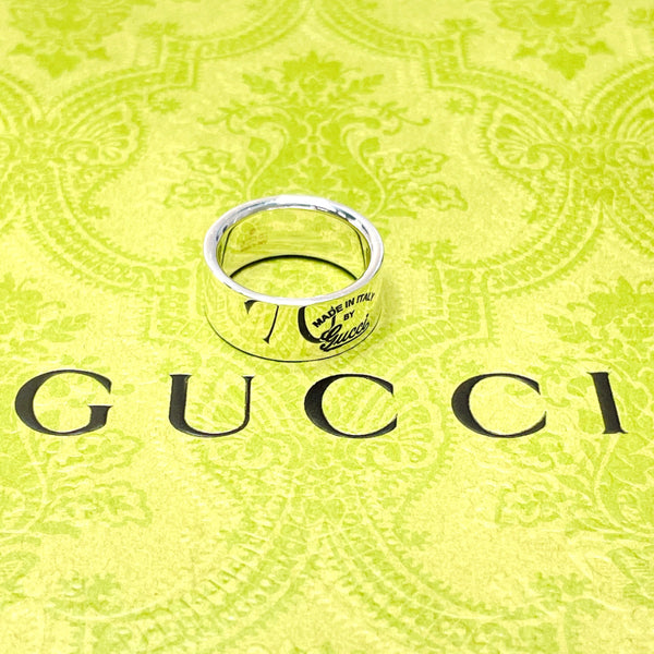GUCCI Ring logo Silver925 #16.5(JP Size) Silver mens Used