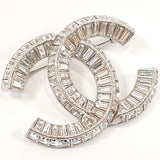 CHANEL Brooch A63085 COCO Mark metal/Rhinestone Silver A23 V Women Used