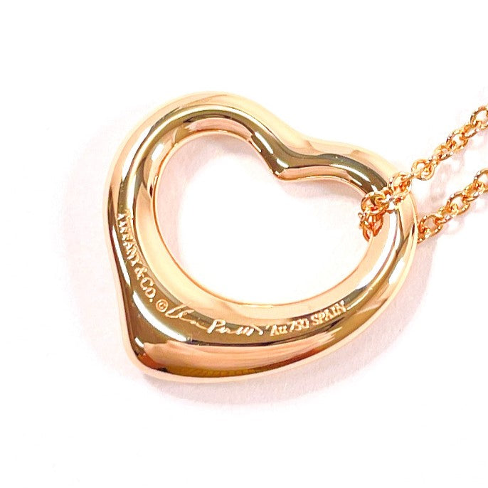 TIFFANY&Co. Necklace Open heart Elsa Peretti K18 Pink Gold Pink gold Women Used