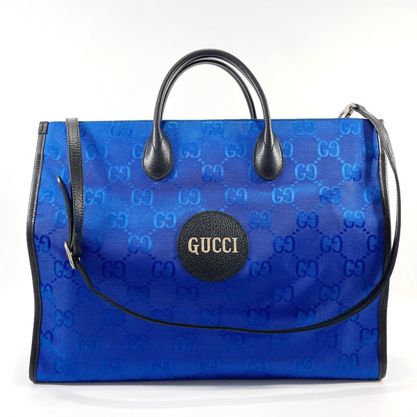 GUCCI Tote Bag 630353 off the grit Nylon/leather/GG nylon blue mens Used