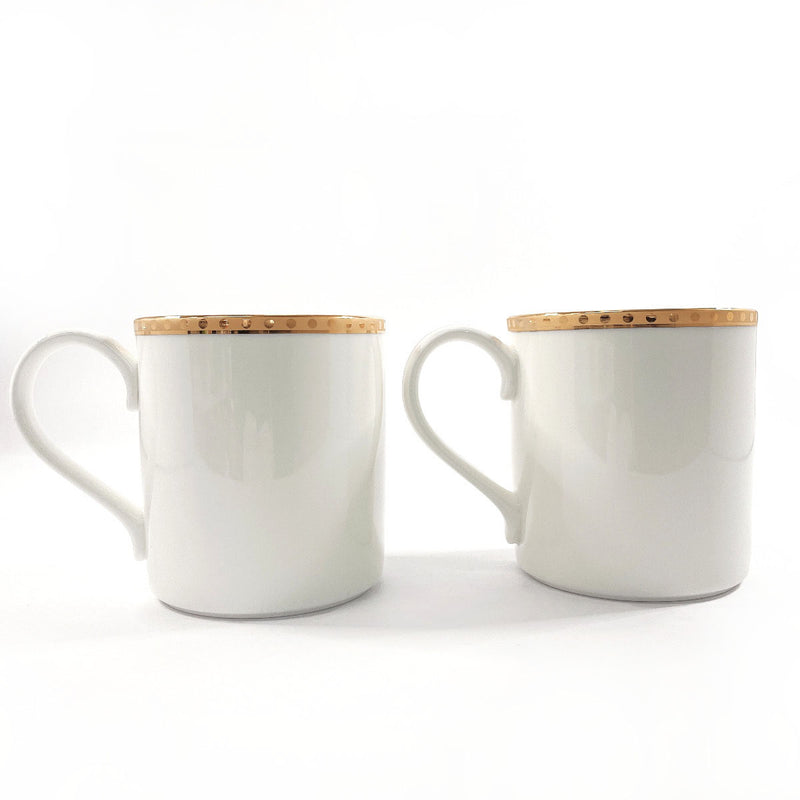 TIFFANY&Co. Mug gold band pair Pottery white white unisex Used