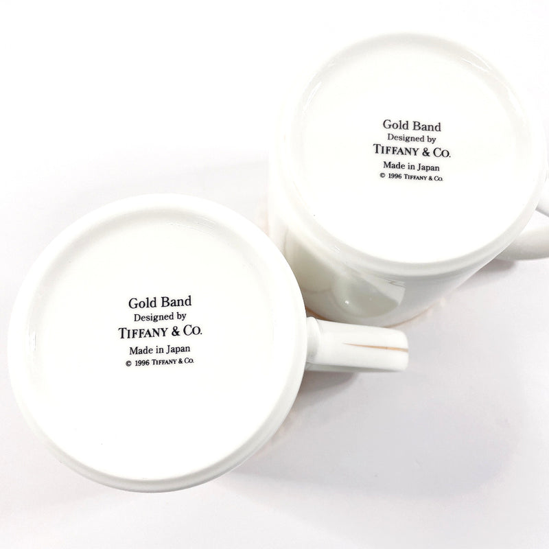 TIFFANY&Co. Mug gold band pair Pottery white white unisex Used