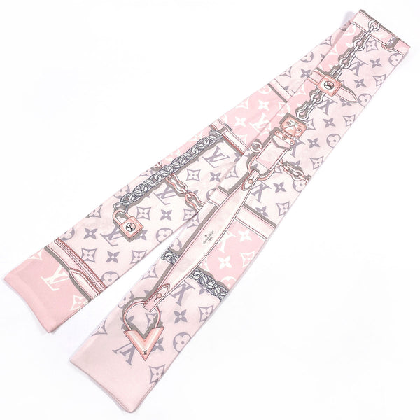 LOUIS VUITTON scarf M70637 Bando Monogram Confidential silk pink pink Women Used