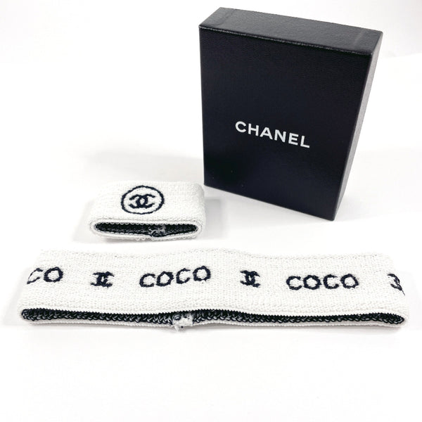 CHANEL Other fashion goods Hairband & Wristband Rubber white Women Used