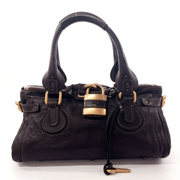 Chloe Handbag 7ESA02-7E422 Paddington leather Dark brown Women Used