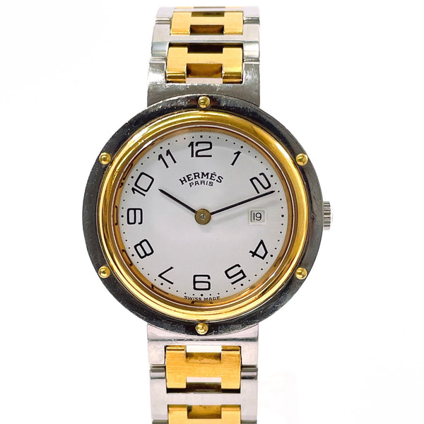 HERMES Watches Clipper Stainless Steel/Gold Plated Silver Silver Women Used