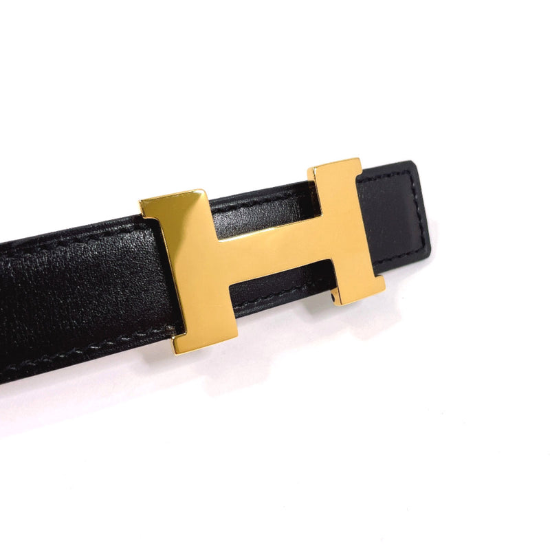 HERMES belt Constance H Reversible belt Box calf/Epsom Black □ACarved seal Women Used