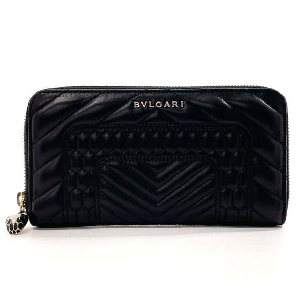 BVLGARI purse 281622 Serpenti leather Black Women Used
