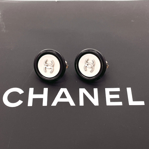 CHANEL Earring COCO Mark plastic Black Black 96 P Women Used