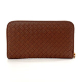 BOTTEGAVENETA purse Zip Around Intrecciato leather Brown mens Used