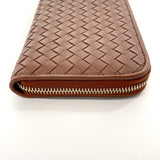BOTTEGAVENETA purse Zip Around Intrecciato leather Brown mens Used