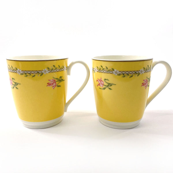 TIFFANY&Co. Mug Pink tulip pair Pottery yellow unisex Used