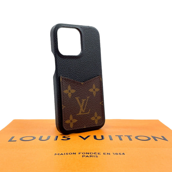LOUIS VUITTON Other accessories M81224 IPHONE BUMPER 13 PRO Monogram canvas/leather Black unisex Used