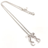 Christian Dior Necklace ribbon metal/Rhinestone Silver Women Used